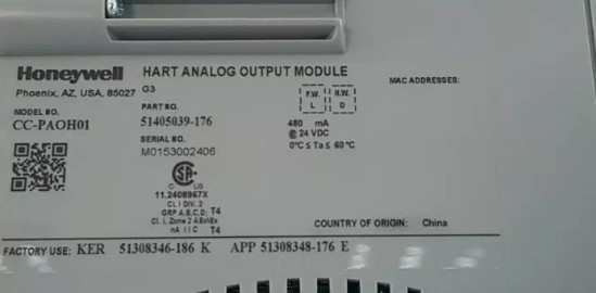 CC-PAOH01 하니웰 하트 아날로그 출력 모듈 DCS 부품 PLC 모듈