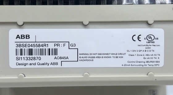 ABB AO845A 3BSE045584R1 아날로그 출력 모듈 S/R HART 8 채널 모듈