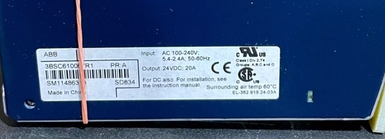 ABB SD834 3BSC610067R1 전원 공급 S800 I/O 모듈 DCS 부품 재고