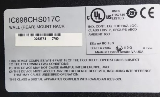 IC698CHS017 GE PACSystems RX7i 랙 17 슬롯 앞 및 뒷 장착 CPU 및 I/O 구성