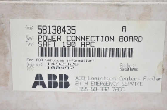 SAFT 190 APC 58130435 ABB 전원 연결 보드