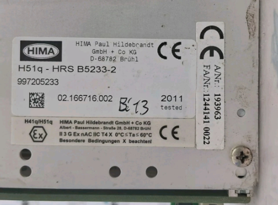 B5233-2 HIMA 18 슬롯 랙