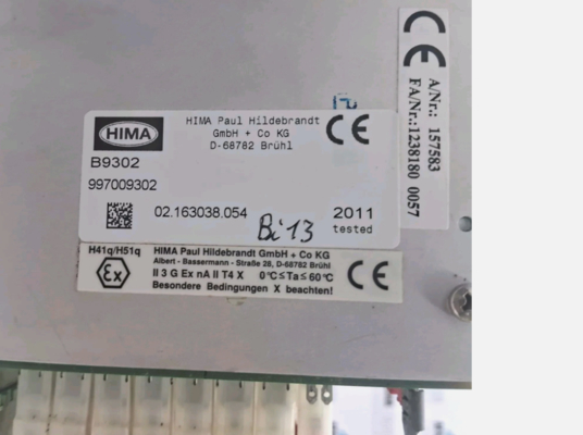 B9302 997009302 02.163038.054 HIMA 21 슬롯 랙