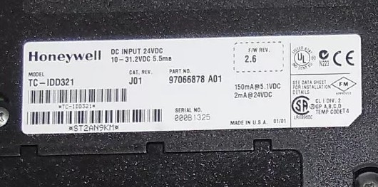 TC-IDD321 Honeywell Experion LS I/O Specifications 32 Digital DC Input Module